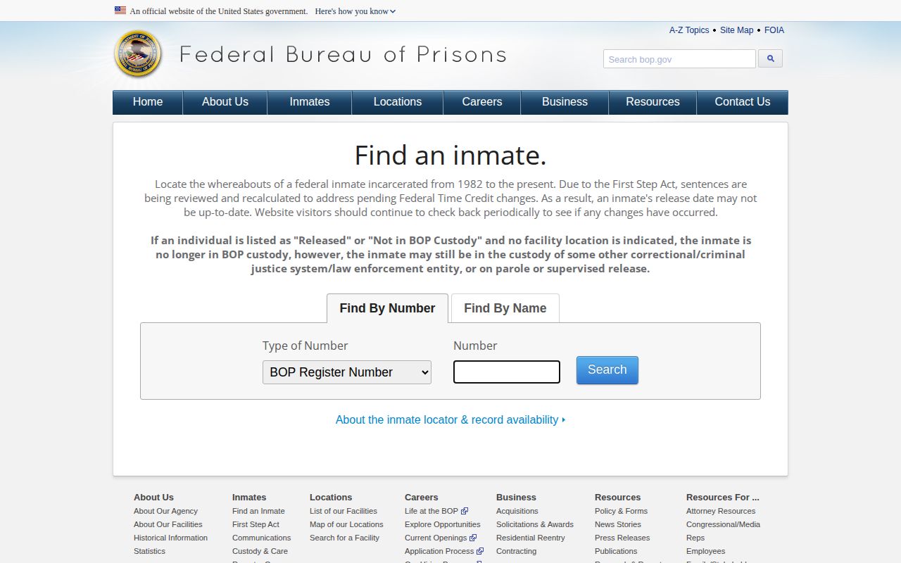 Owen County federal released inmate BOP locator
